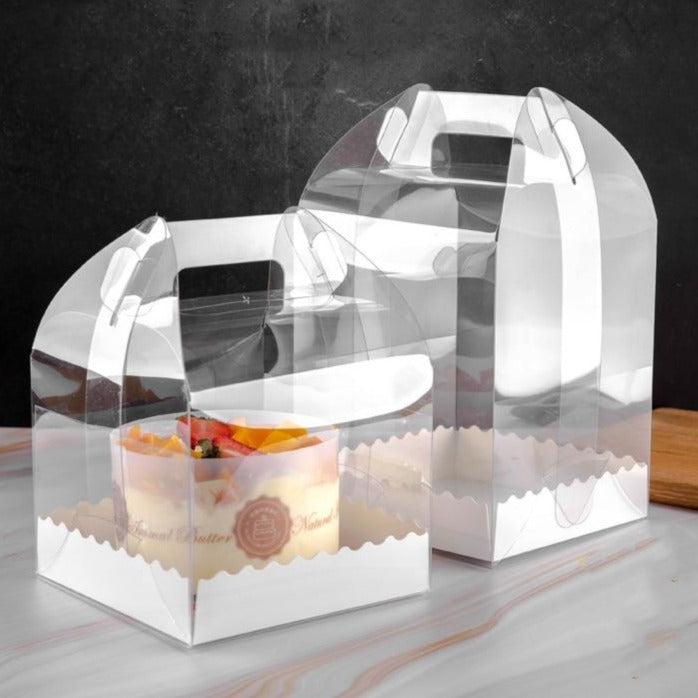 Transparent cake boxes with handles x10 units | COOK FIRST – COOK FIRST®
