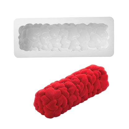 Moule Silicone Bûche Cœurs | Pâtisserie & Entremet