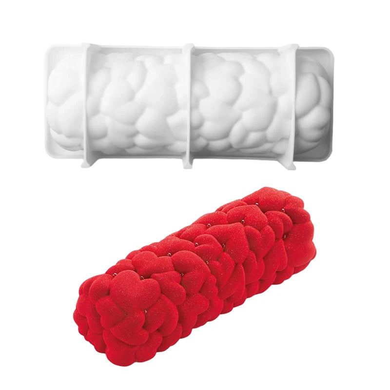 Moule Silicone Buche Cœurs 