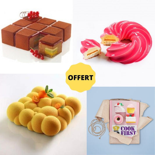Lot de 3 Moules Silicone + Livre Recettes Offert