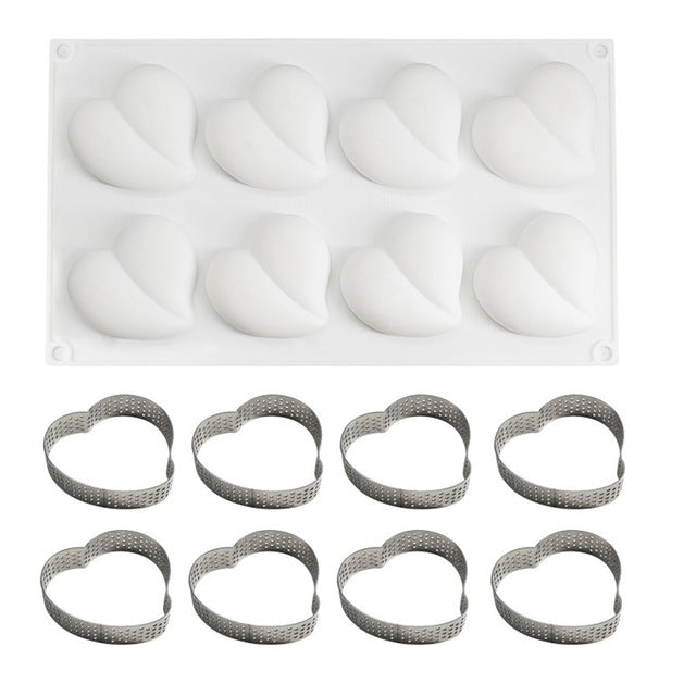 moule silicone et cercle petits coeurs