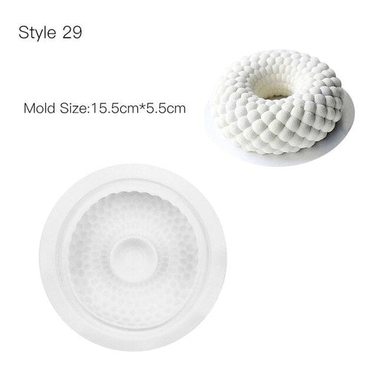 Cake Decorating Mold 3D Silicone Molds Baking Dish Tools for Round Heart Cakes Chocolate Brownie Mousse Make Dessert Pan