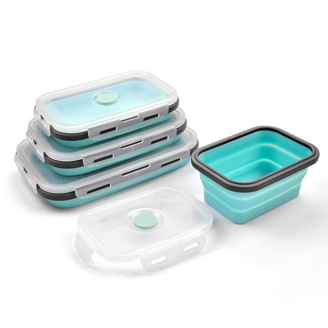 Lot de 4 boites alimentaire pliables en Silicone